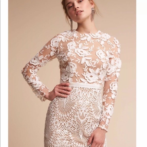 ML Monique Lhuillier Calypso Long Sleeve Lace Cocktail Dress Size 8 Women NEW - Picture 5 of 8